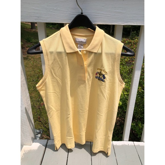 Cutter & Buck 35th‎ Ryder Cup Sleeveless Polo, Yellow, Embroidered, Size L - Picture 1 of 5